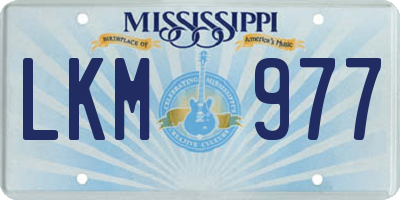 MS license plate LKM977