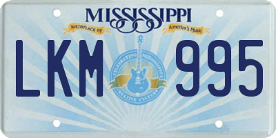 MS license plate LKM995