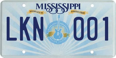 MS license plate LKN001