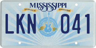 MS license plate LKN041