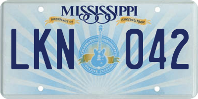 MS license plate LKN042