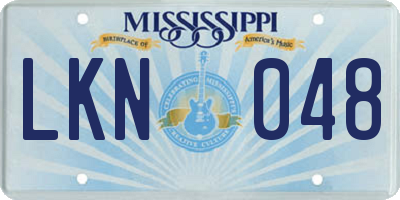 MS license plate LKN048