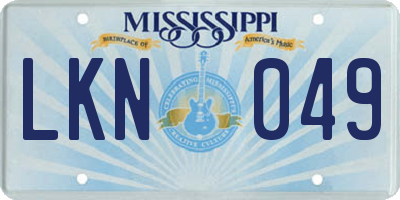 MS license plate LKN049