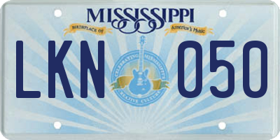 MS license plate LKN050