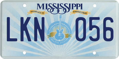 MS license plate LKN056