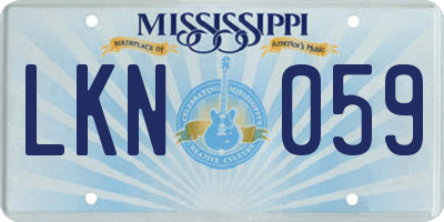 MS license plate LKN059
