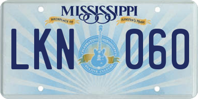 MS license plate LKN060