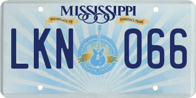 MS license plate LKN066