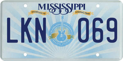 MS license plate LKN069