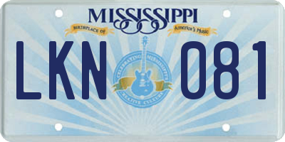 MS license plate LKN081