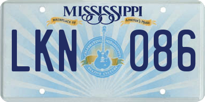 MS license plate LKN086
