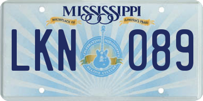 MS license plate LKN089