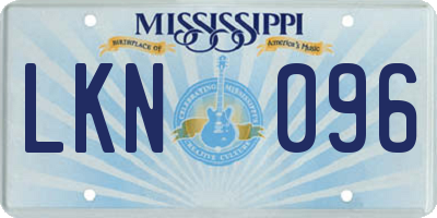 MS license plate LKN096