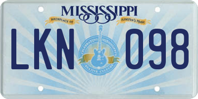 MS license plate LKN098