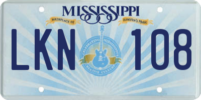 MS license plate LKN108