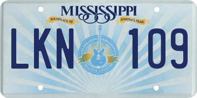 MS license plate LKN109