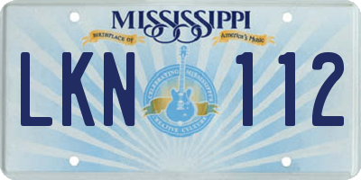 MS license plate LKN112