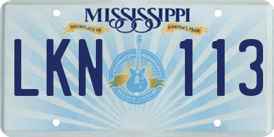 MS license plate LKN113