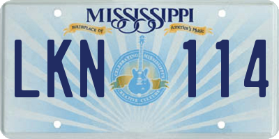 MS license plate LKN114