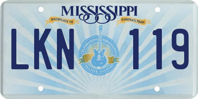 MS license plate LKN119