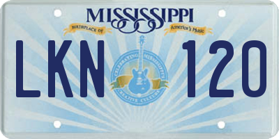 MS license plate LKN120
