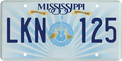 MS license plate LKN125