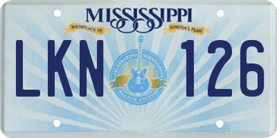 MS license plate LKN126