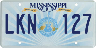 MS license plate LKN127