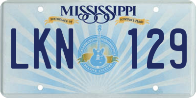 MS license plate LKN129