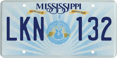 MS license plate LKN132