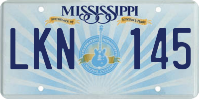 MS license plate LKN145