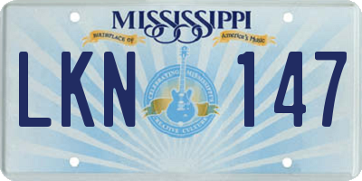 MS license plate LKN147