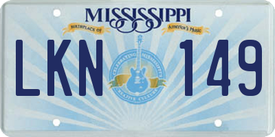 MS license plate LKN149