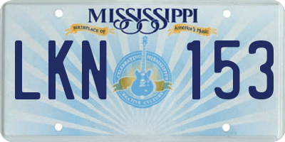 MS license plate LKN153