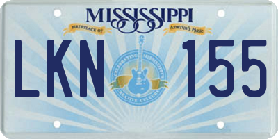 MS license plate LKN155