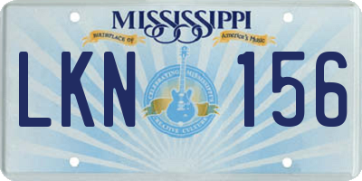 MS license plate LKN156
