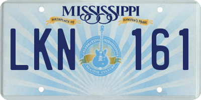 MS license plate LKN161