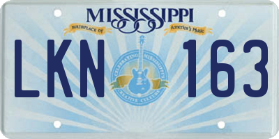 MS license plate LKN163
