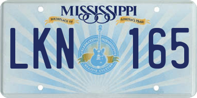 MS license plate LKN165