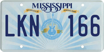 MS license plate LKN166