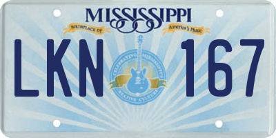 MS license plate LKN167