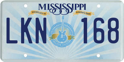 MS license plate LKN168