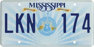 MS license plate LKN174