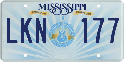 MS license plate LKN177