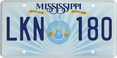 MS license plate LKN180
