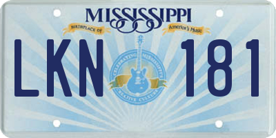 MS license plate LKN181
