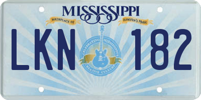 MS license plate LKN182