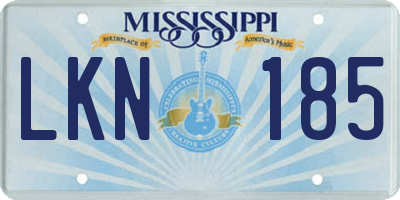 MS license plate LKN185
