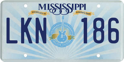 MS license plate LKN186