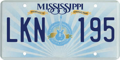 MS license plate LKN195